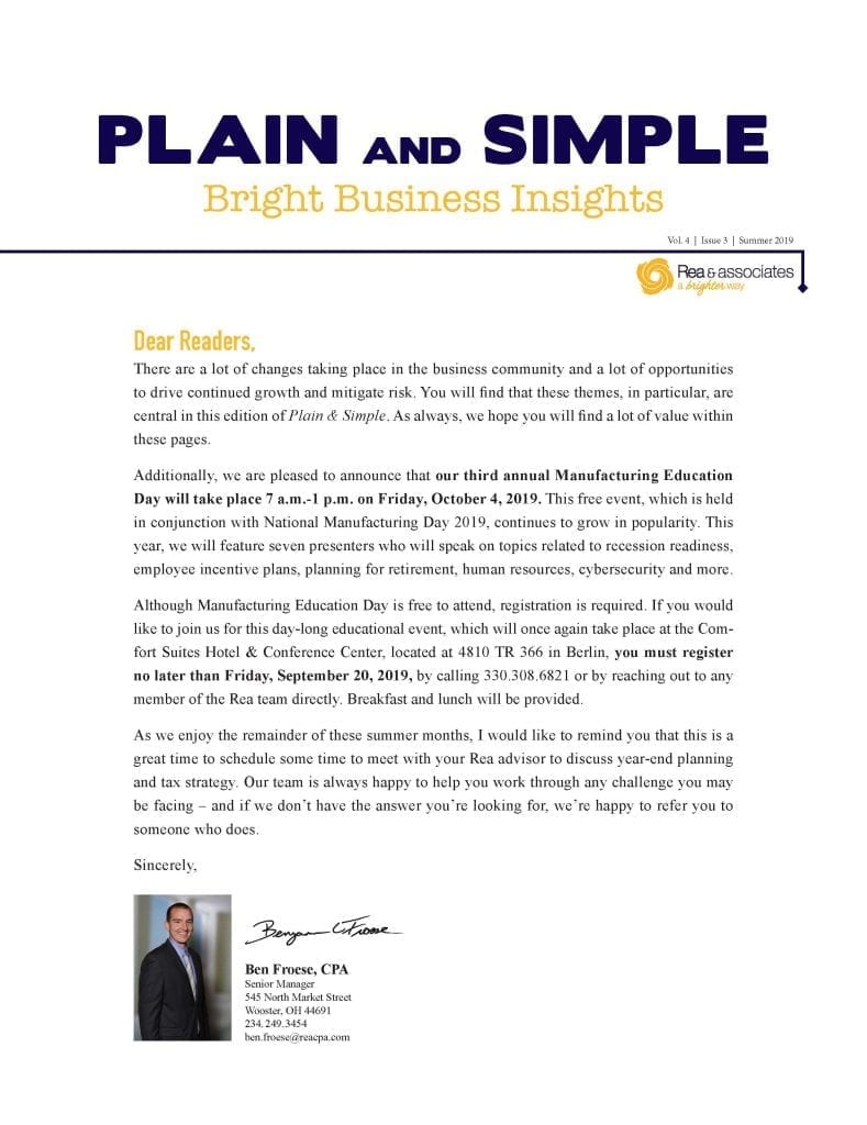 Plain & Simple | Summer 2019 | Ohio CPA Firm